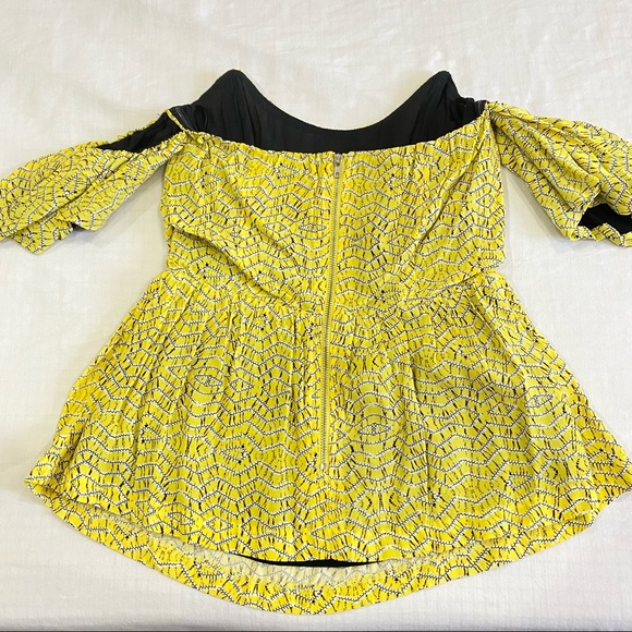 Line & Dot Yellow Shannon Corset Flutter Top XS - Picture 9 of 10